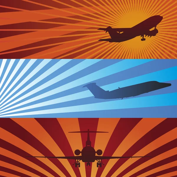 Airplane Banners — Stock Vector