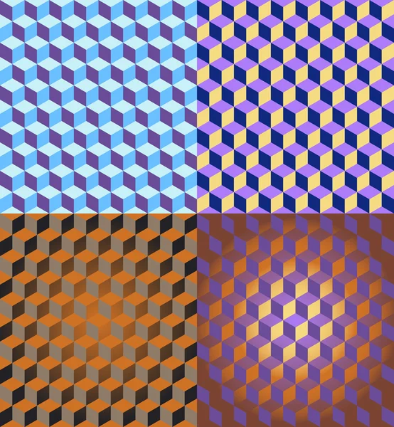 Collection de motifs cubiques — Image vectorielle