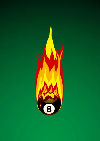 Snooker boll av eld — Stock vektor