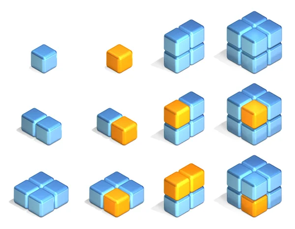 Groepen van kubussen — Stockfoto