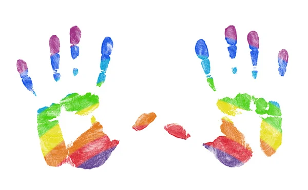 Mãos arco-íris — Fotografia de Stock