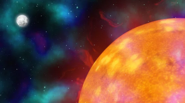Zon, maan en sterren — Stockfoto