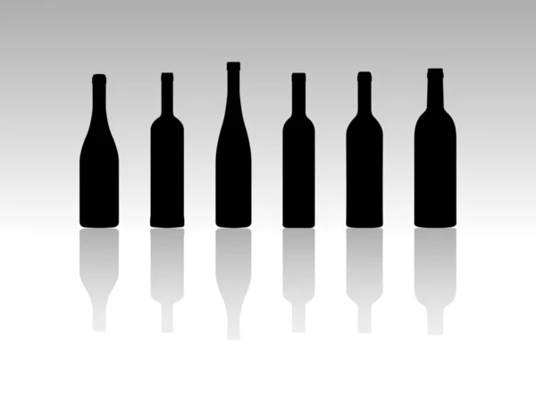 Bottles Silhouettes — Stock Vector