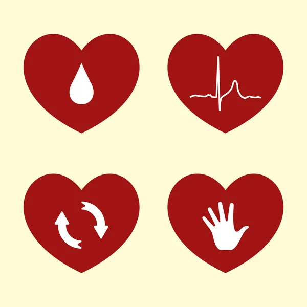 Icônes cardiaques — Image vectorielle