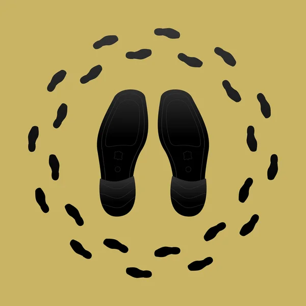 鞋子和鞋印 — 图库矢量图片