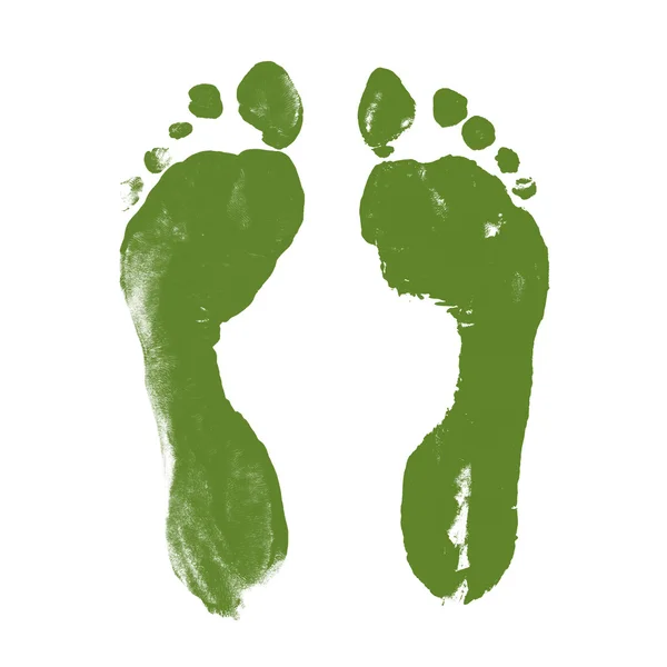 Groene voetafdrukken — Stockfoto
