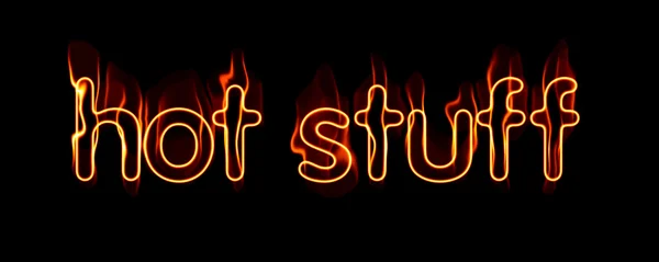 Sıcak bir şeyler metin - yangın yazı — Stok fotoğraf