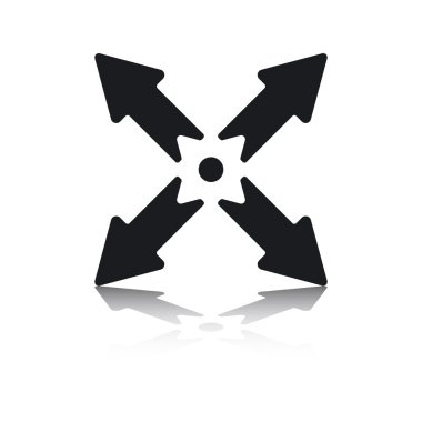 Four Diagonal Arrows Around a Dot clipart