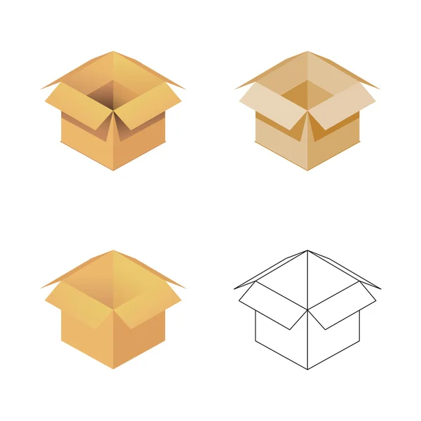 Boîte ouverte en carton — Image vectorielle