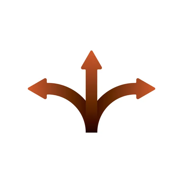 3 つの分割の矢印 — ストックベクタ