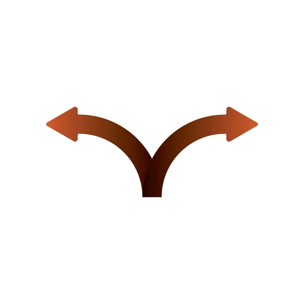 Två delande pilar — Stock vektor
