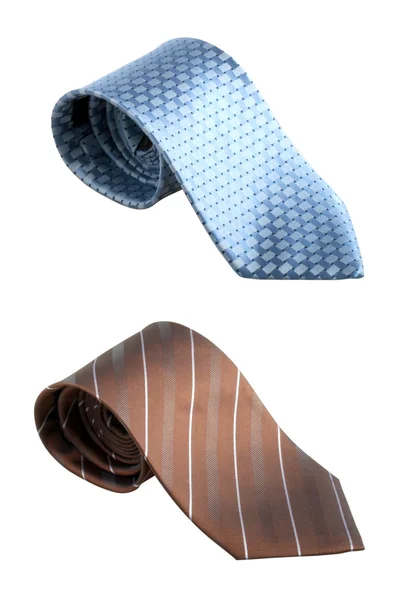 Dwa krawaty na białym tle — Zdjęcie stockowe
