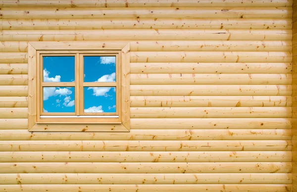 Hüttenwand aus Holz — Stockfoto