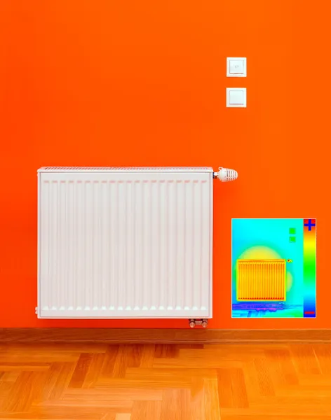 Radiator värmare termisk bild — Stockfoto