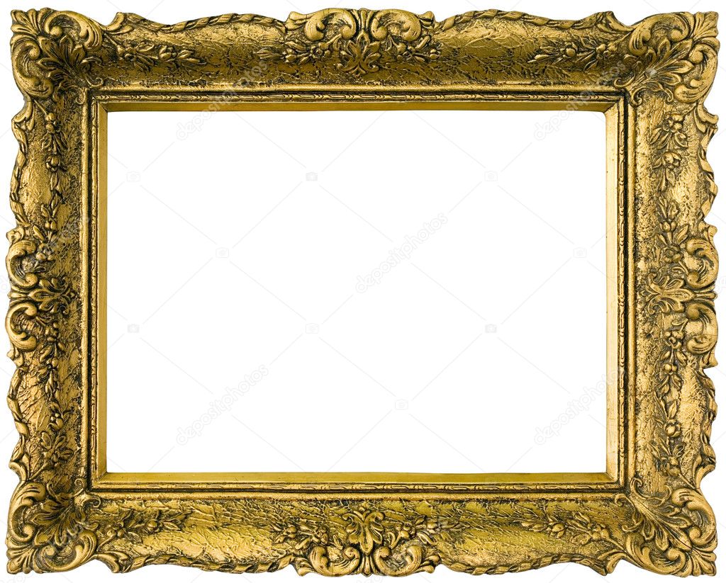 Golden picture frame cutout