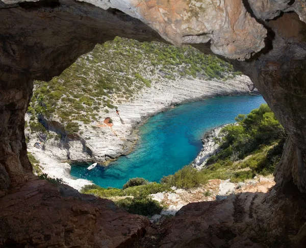 Vista da caverna — Fotografia de Stock