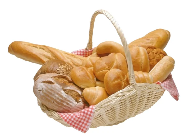 Korg med bröd — Stockfoto