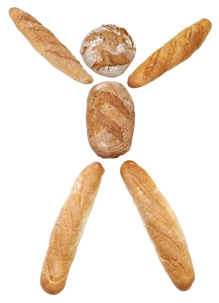 Концепция человека-хлеба — стоковое фото