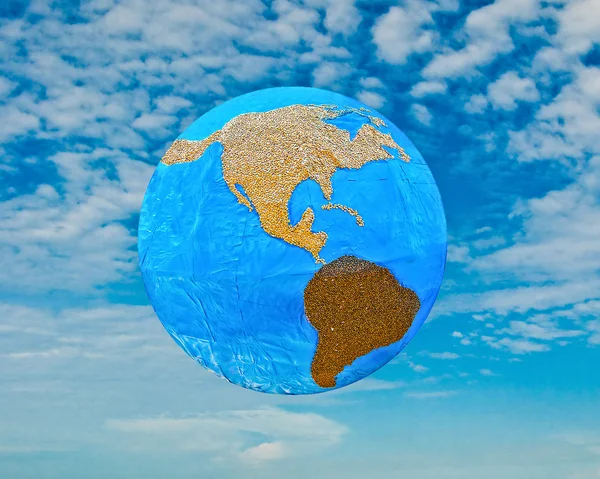 De planeet van zone Noord-Amerika en Zuid-Amerika gemaakt van zaad — Stockfoto