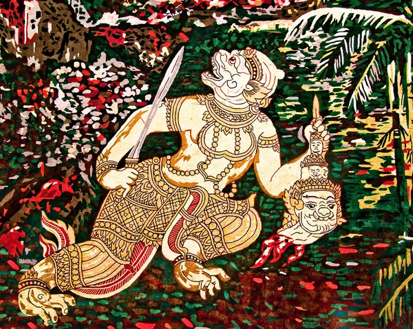 The Art of hanuman painting on wall — Stock Photo, Image