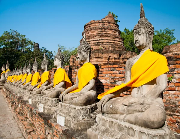 De status van de Boeddha van wat yaichaimongkon in ayuttaya provincie, thailand — Stockfoto