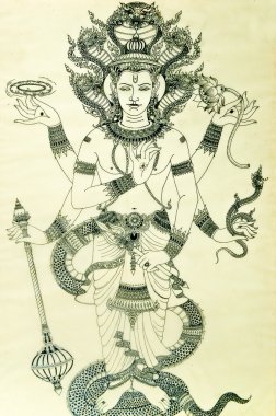 The Brahma hindu god clipart