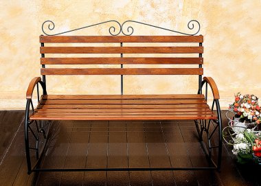 The Old wooden bench clipart