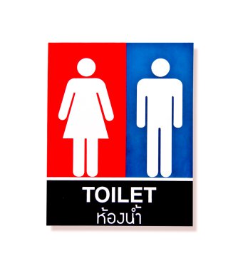 The Sign of restroom for men and women isolated on white backgro clipart