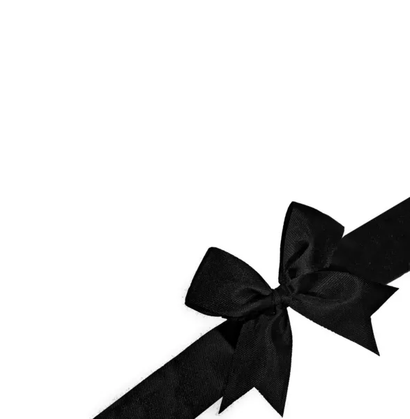 The Black ribbon isolated on white background — Stockfoto