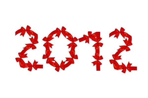Das rote Band von 2012 isoliert auf weißem Hintergrund — Stockfoto