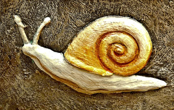 The Sculpture cement of snail — Stock Photo, Image