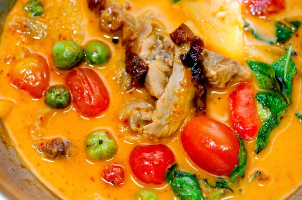 stock image The Closeup of red curry with roast duck thai style