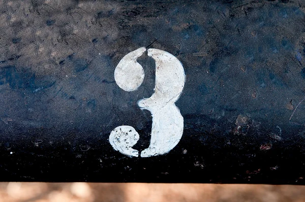 The number 3 on rusted old iron surface — Stock Photo, Image