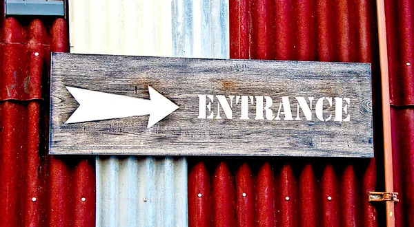 The Wooden direction of entrance — Stock Photo, Image