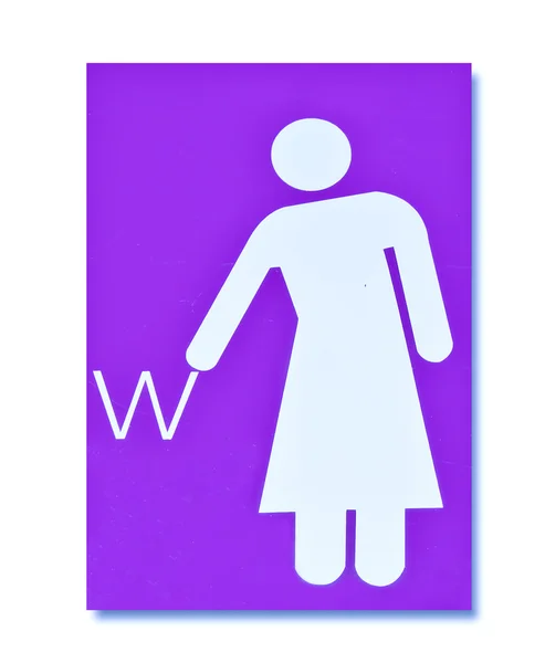 Le signe des toilettes publiques pour les femmes — Photo