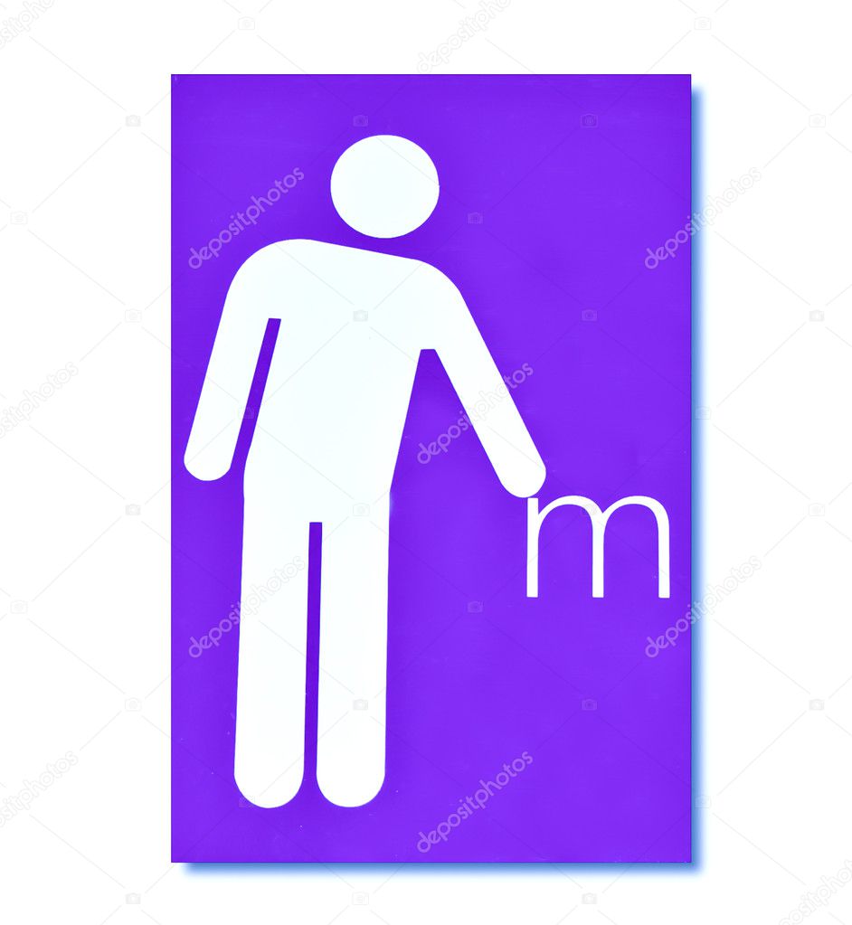 The Sign of public restroom for men