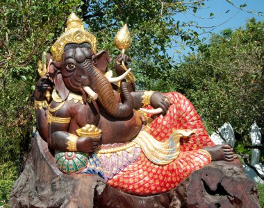 The Carving wood of ganesha clipart