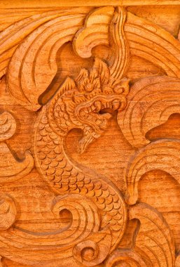 The Carving wood of naga clipart