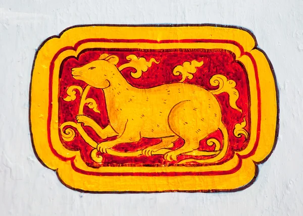 Η 12 Ταϊλάνδης zodiac ζωγραφική στον τοίχο στο wat phra thart doi suthep — Φωτογραφία Αρχείου