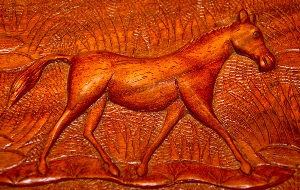 The Carving wood of horse — Stock Photo, Image
