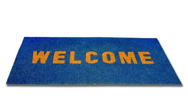 The Doormat of welcome text on wood background — Stockfoto