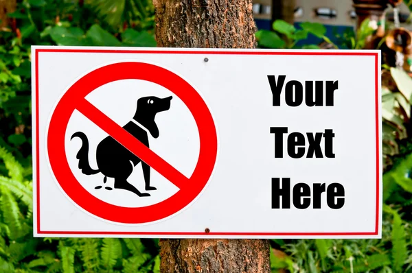 The Sign post of no dog shit — Stock Photo, Image