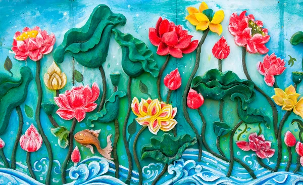 Socha lotus nativní thajském stylu — Stock fotografie