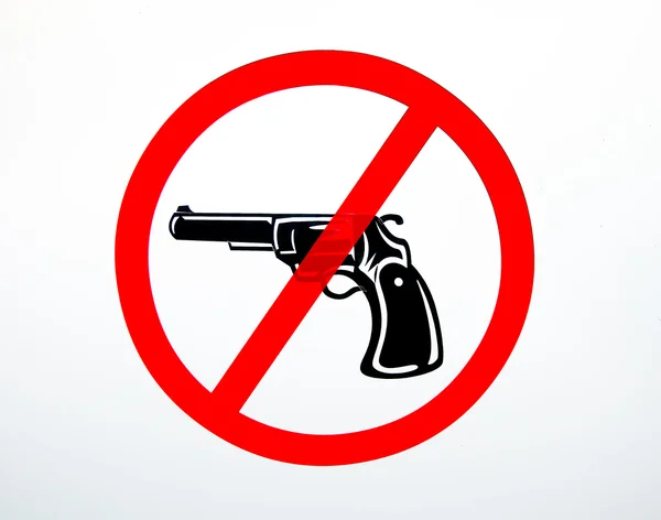 Знак не допускается оружие изолированы на белом фоне — стоковое фото