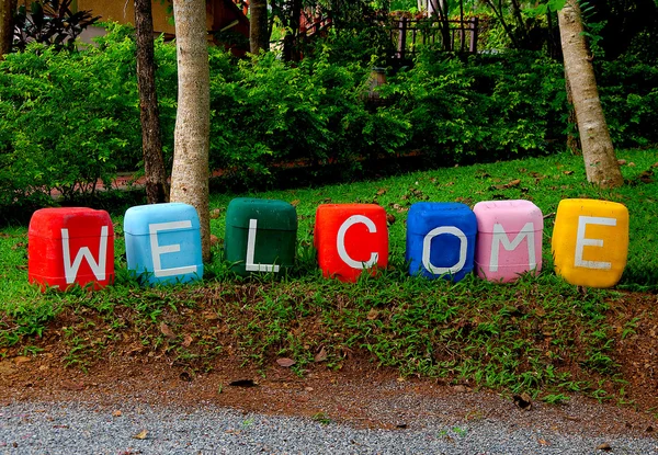 The Colorful of welcome text — Stock Photo, Image