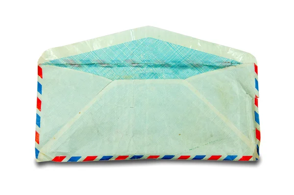 Старый конверт задней стенки изолирован на белом фоне — стоковое фото