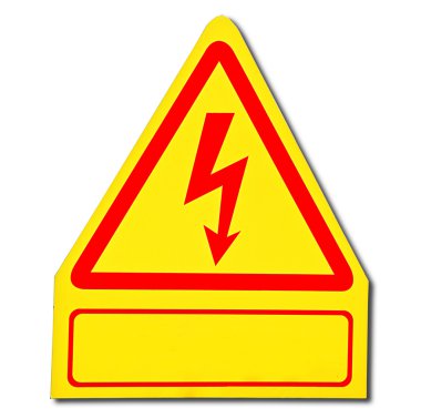 Elektrik yüksek gerilim izole üzerinde tehlike işareti
