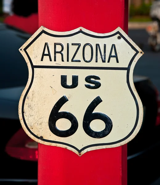 Route 66 işareti, arizona, ABD — Stok fotoğraf