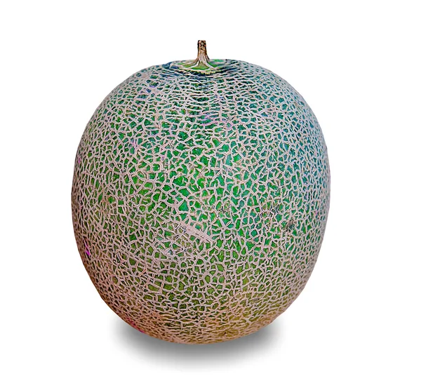 O melão cantaloupe isolado sobre fundo branco — Fotografia de Stock