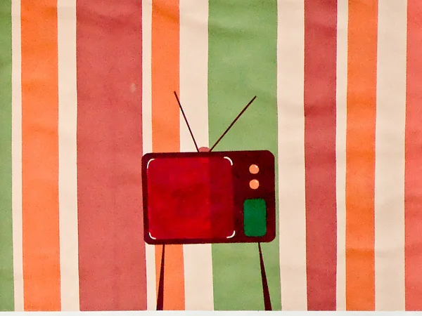 Die Malerei Fernseher auf dem Hintergrund der Wand — Stockfoto